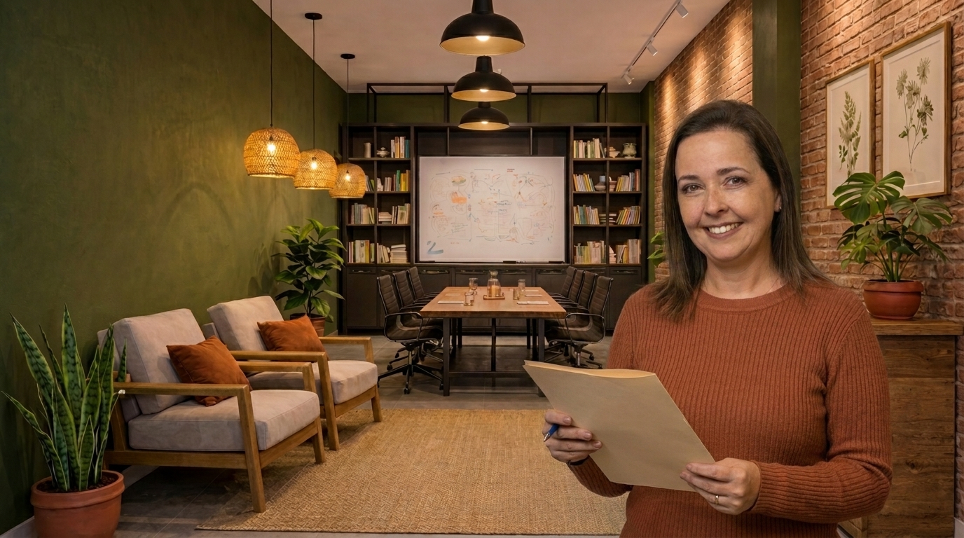Profa. Luciana Andrade em sala de formação — método Desatar